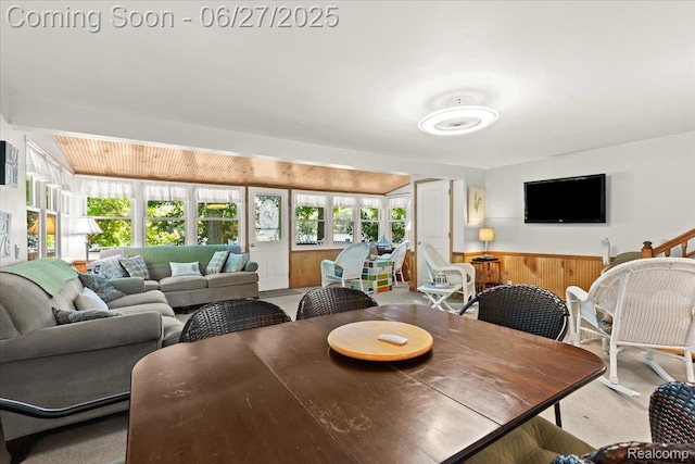 1500 Clark Lake Rd, Brighton, MI 48114 - dining space with wainscoting and wooden walls
