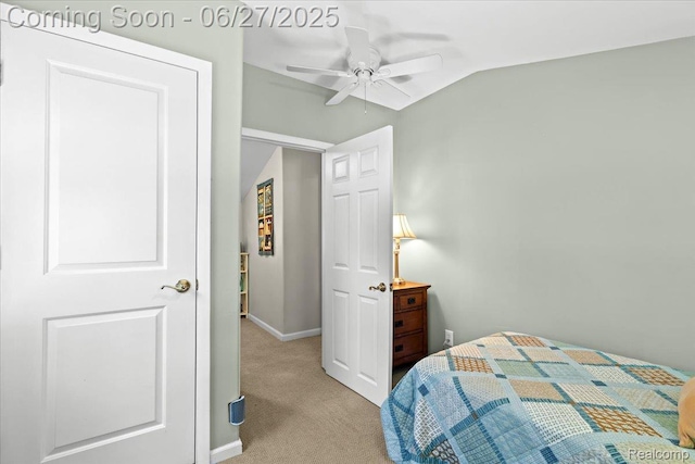1500 Clark Lake Rd, Brighton, MI 48114 - carpeted bedroom with vaulted ceiling and a ceiling fan
