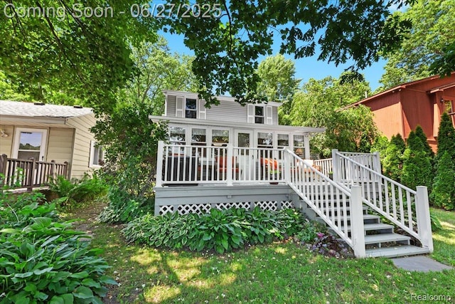 1500 Clark Lake Rd, Brighton, MI 48114 - back of house with a deck and stairs