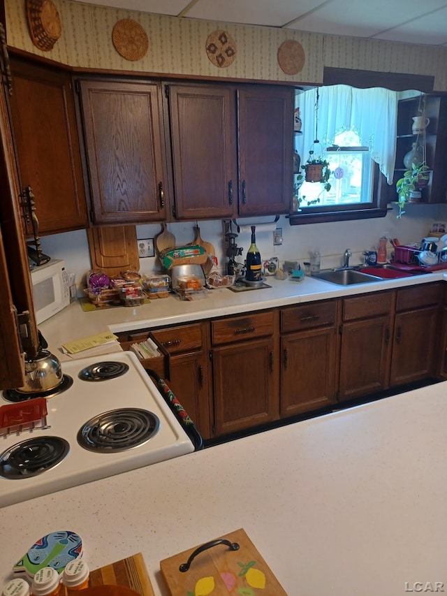 526 Comstock St, Adrian, MI 49221 - kitchen with light countertops and white appliances