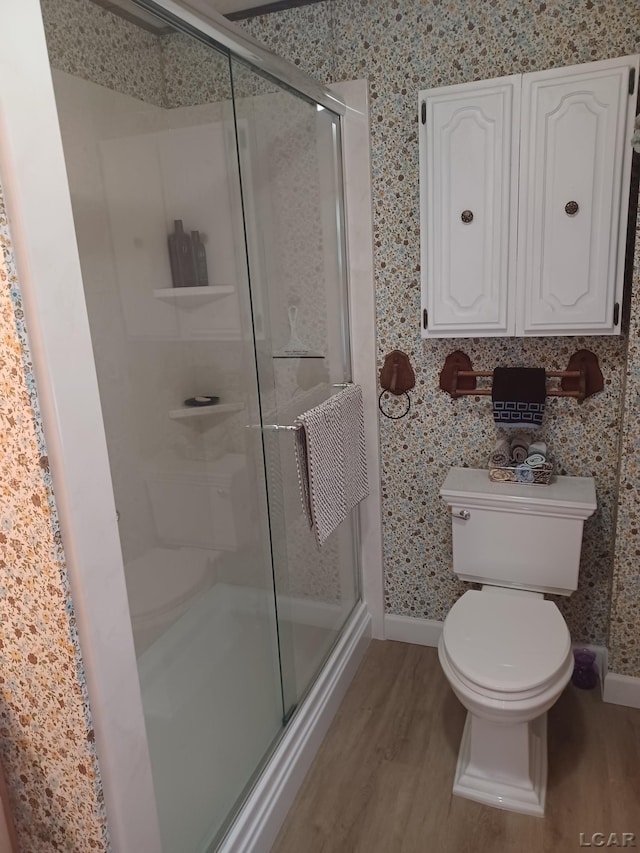 526 Comstock St, Adrian, MI 49221 - bathroom featuring wood finished floors and a shower stall