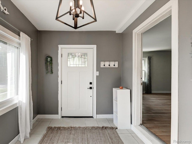 3107 Stone St, Port Huron, MI 48060 - entrance foyer featuring a chandelier and light tile patterned floors
