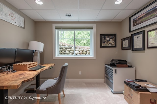 2985 E Iron Woods Pass, Midland, MI 48642 - office area with light carpet and a drop ceiling