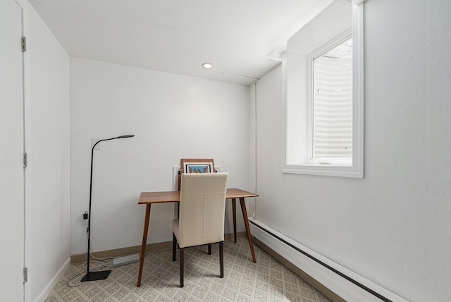 2507 Riverwood Ter, Saint Joseph, MI 49085 - office with a baseboard heating unit and baseboards