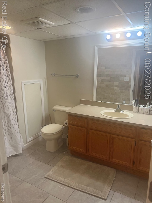 36339 Cecilia Dr, Sterling Heights, MI 48312 - full bathroom featuring vanity, tile patterned flooring, and a shower with curtain