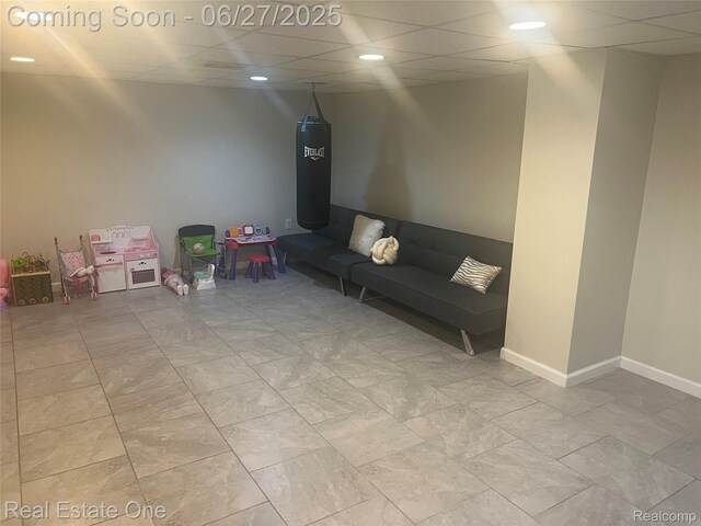 36339 Cecilia Dr, Sterling Heights, MI 48312 - game room with a paneled ceiling and recessed lighting