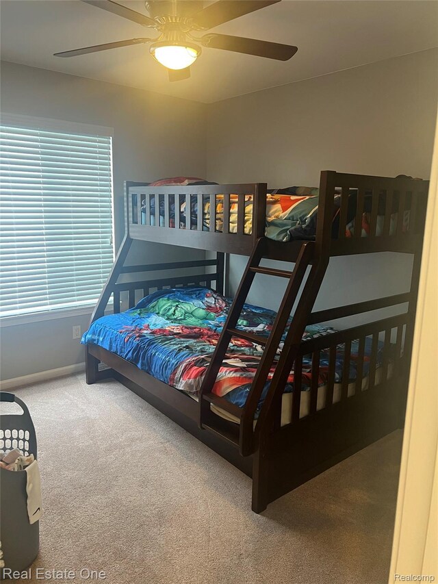 36339 Cecilia Dr, Sterling Heights, MI 48312 - bedroom with carpet and a ceiling fan