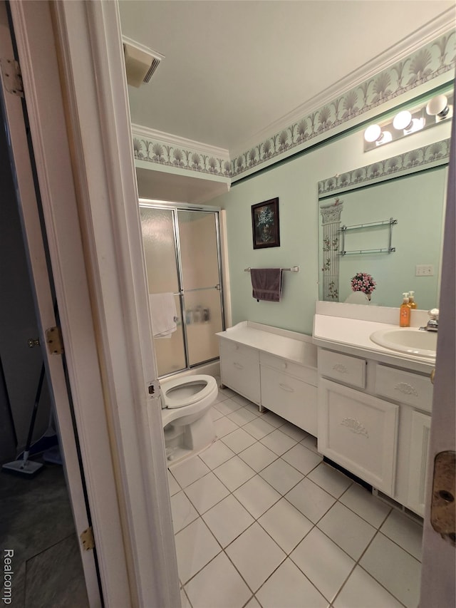 5605 Northcrest Xing, Clarkston, MI 48346 - bathroom with tile patterned flooring, vanity, and a stall shower