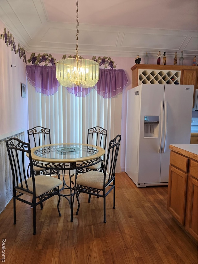 5605 Northcrest Xing, Clarkston, MI 48346 - dining room with a chandelier and wood finished floors