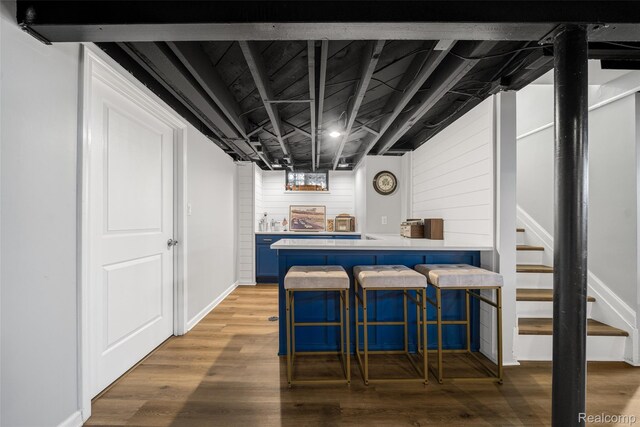 2195 Pembroke Rd, Birmingham, MI 48009 - indoor bar featuring stairway and wood finished floors