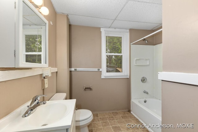 1523 Broadway Ave NW, Grand Rapids, MI 49504 - bathroom with bathing tub / shower combination, a paneled ceiling, and vanity