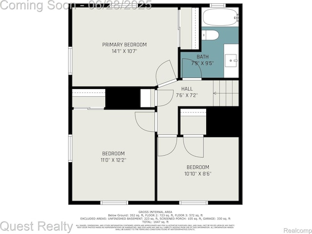 181 S Josephine Ave, Pontiac, MI 48341 - view of property floor plan
