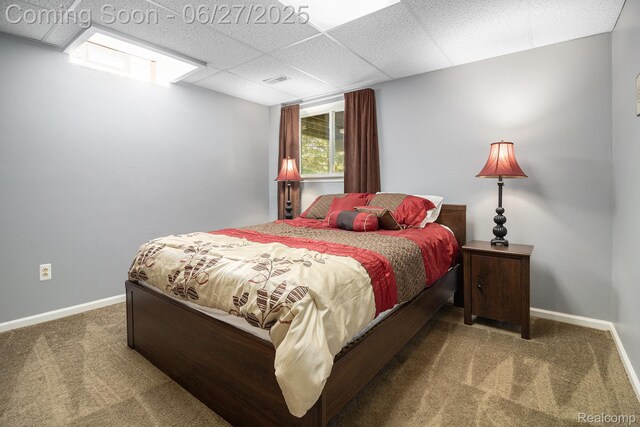 832 Townsend Dr, South Lyon, MI 48178 - bedroom with carpet and a drop ceiling