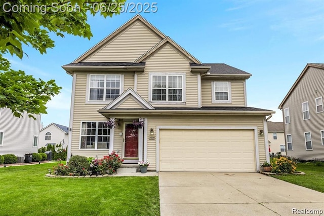 25228 Independence Trl, Warren, MI 48089 - traditional-style house with a front lawn, a garage, and driveway