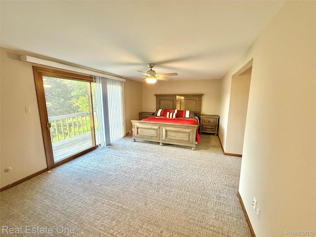 2546 Limerick Ln, Troy, MI 48098 - bedroom featuring access to outside, light colored carpet, and ceiling fan