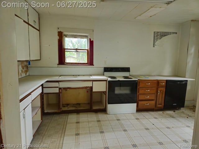 4428 Elizabeth St, Wayne, MI 48184 - kitchen with electric range, light flooring, and light countertops