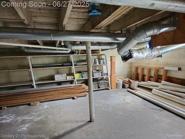 4428 Elizabeth St, Wayne, MI 48184 - unfinished basement featuring concrete block wall