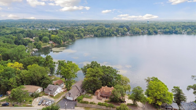 6201 Academy Dr, Brighton, MI 48116 - drone / aerial view of a heavily wooded area and a nearby body of water