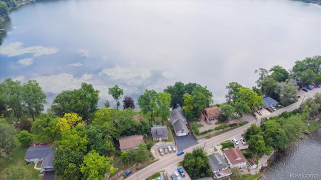 6201 Academy Dr, Brighton, MI 48116 - aerial overview of property's location with a large body of water and nearby suburban area