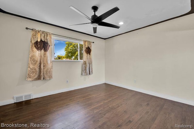 25560 Wexford Ave, Warren, MI 48091 - spare room featuring ceiling fan, wood finished floors, recessed lighting, and crown molding