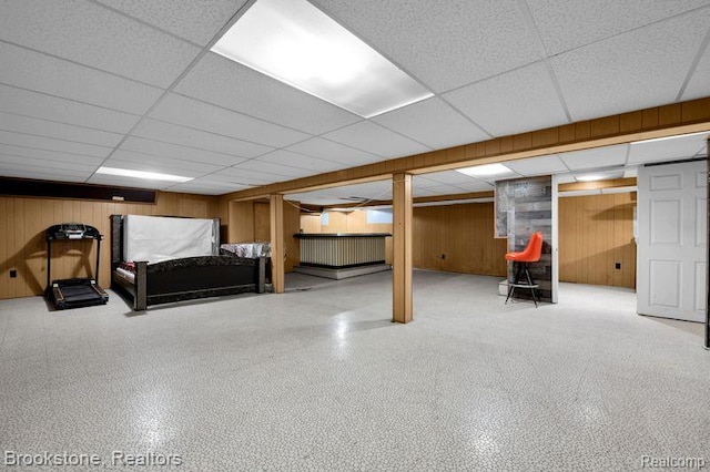 25560 Wexford Ave, Warren, MI 48091 - finished basement featuring wooden walls and a paneled ceiling