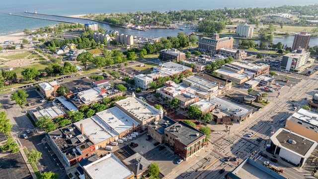 403 State St Unit 6, Saint Joseph, MI 49085 - aerial overview of property's location featuring a nearby body of water and a notable bridge