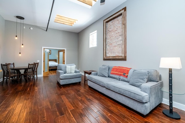 403 State St Unit 6, Saint Joseph, MI 49085 - living room with dark wood-style flooring and a skylight