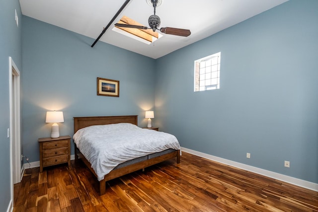 403 State St Unit 6, Saint Joseph, MI 49085 - bedroom with wood finished floors, a skylight, and ceiling fan