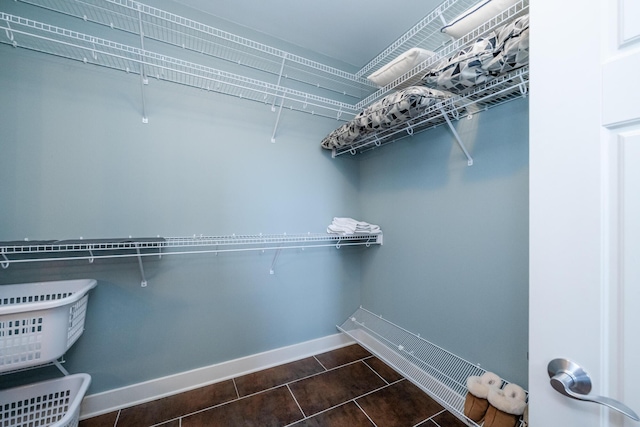 403 State St Unit 6, Saint Joseph, MI 49085 - walk in closet featuring dark tile patterned floors