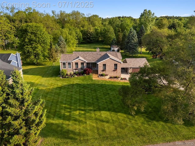 5131 Navajo Trl, Pinckney, MI 48169 - aerial view of property and surrounding area featuring a forest