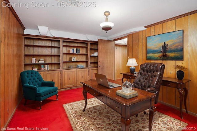 693 Anita Ave, Grosse Pointe Woods, MI 48236 - office area with wood walls and baseboards