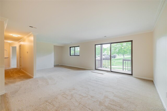 10228 Nancys Blvd Unit 33, Grosse Ile, MI 48138 - empty room with ornamental molding and light colored carpet