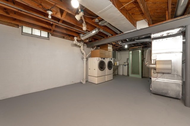 1608 Cambridge Dr, Kalamazoo, MI 49001 - basement with separate washer and dryer, heating unit, and a water softener system