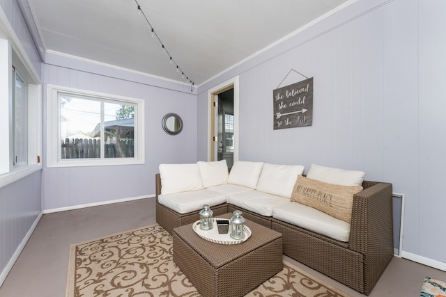 1608 Cambridge Dr, Kalamazoo, MI 49001 - living room featuring lofted ceiling and baseboards