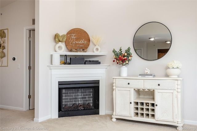 29611 Fox Run Cir, Warren, MI 48092 - living area featuring carpet and a fireplace