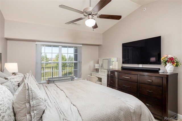 29611 Fox Run Cir, Warren, MI 48092 - bedroom with lofted ceiling and a ceiling fan