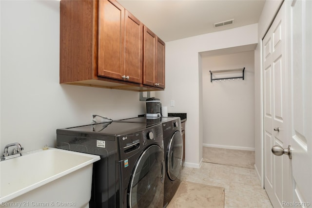 29611 Fox Run Cir, Warren, MI 48092 - laundry room with cabinet space and separate washer and dryer