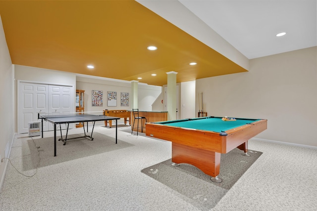 6380 Mcgillicuddy Ln, Portage, MI 49024 - game room featuring pool table, carpet, and recessed lighting