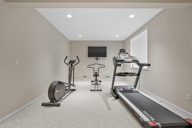 6380 Mcgillicuddy Ln, Portage, MI 49024 - exercise room with carpet flooring and recessed lighting