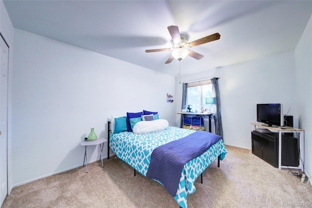 6397 Hunter Pointe St, Westland, MI 48185 - bedroom with light colored carpet and a ceiling fan