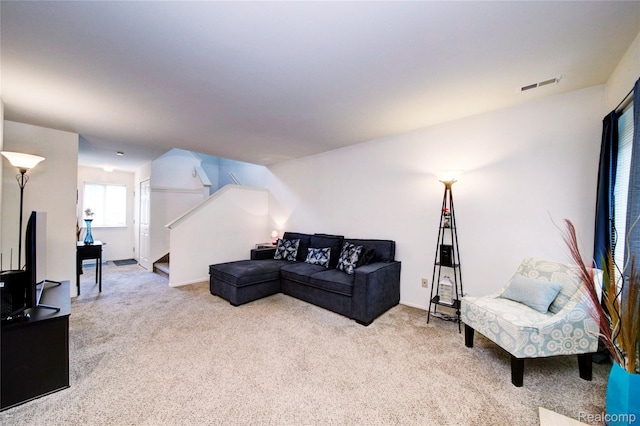6397 Hunter Pointe St, Westland, MI 48185 - living area with carpet flooring and stairway