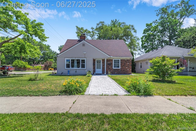3901 Westpoint St, Dearborn Heights, MI 48125 - bungalow-style home with a front lawn, a chimney, and brick siding