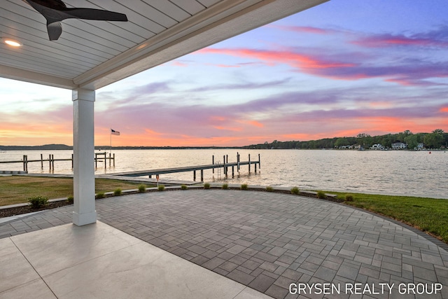 1351 Bayview Dr, Holland, MI 49423 - dock featuring a water view and a patio