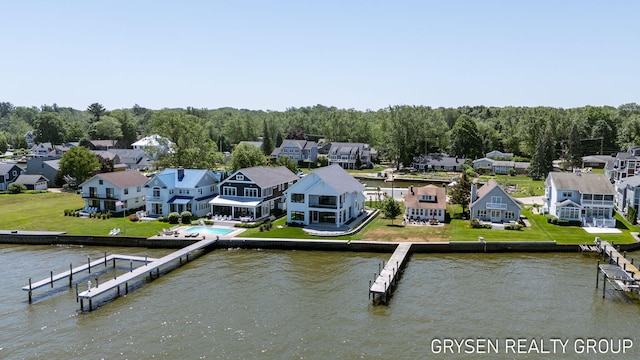 1351 Bayview Dr, Holland, MI 49423 - dock featuring a residential view and a water view