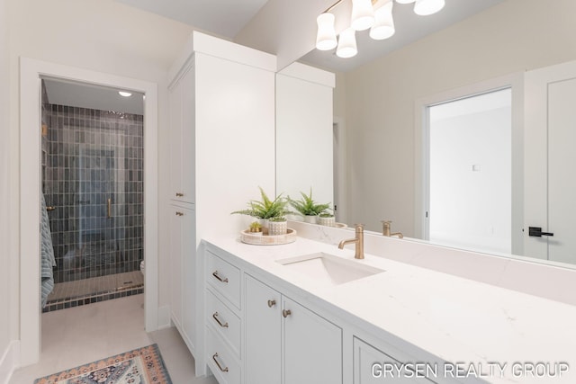 1351 Bayview Dr, Holland, MI 49423 - bathroom featuring vanity and a shower stall