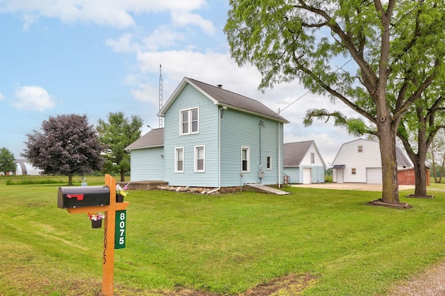 8075 Caine Rd, Millington, MI 48746 - view of front facade featuring a garage, a front lawn, and a shingled roof