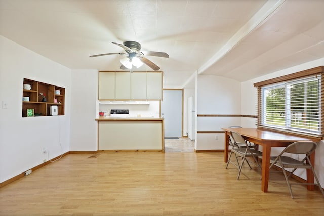 8075 Caine Rd, Millington, MI 48746 - dining room with light wood finished floors and a ceiling fan
