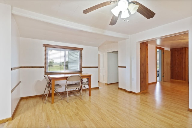 8075 Caine Rd, Millington, MI 48746 - dining room featuring light wood-style flooring and ceiling fan