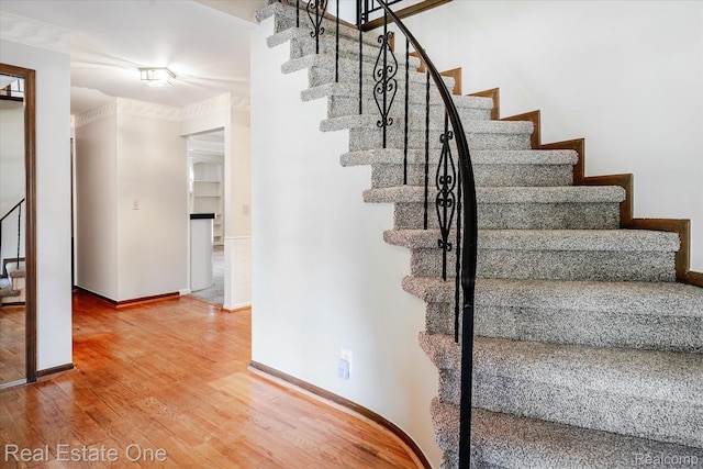 4280 Snoal Ln, Shelby Twp, MI 48316 - stairway with baseboards and wood finished floors