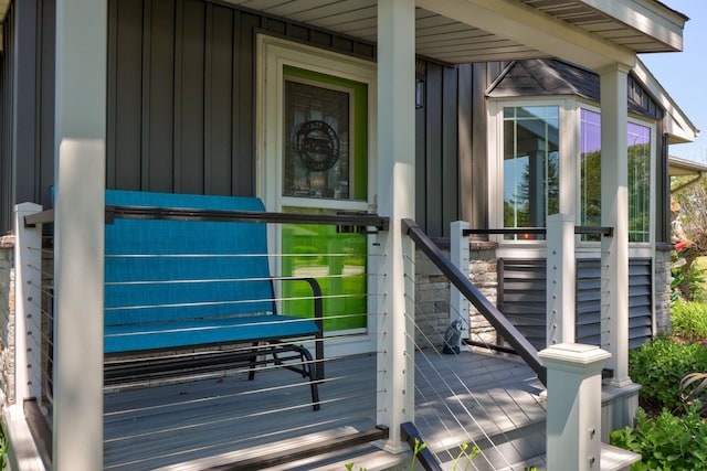 5255 E Holland Rd, Saginaw, MI 48601 - entrance to property featuring board and batten siding and covered porch